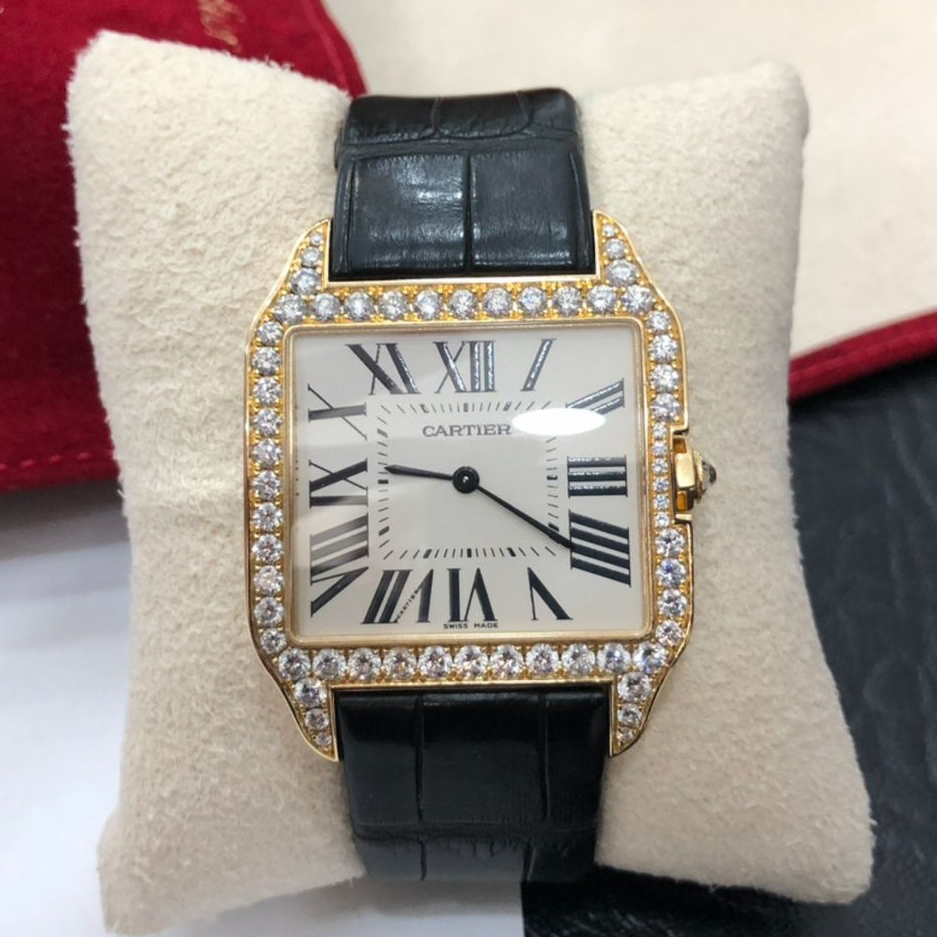 18 carat gold - Cartier Dumont diamond set gents watch POA